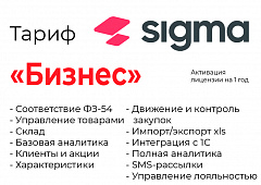 Активация лицензии ПО Sigma сроком на 1 год тариф "Бизнес" в Иркутске